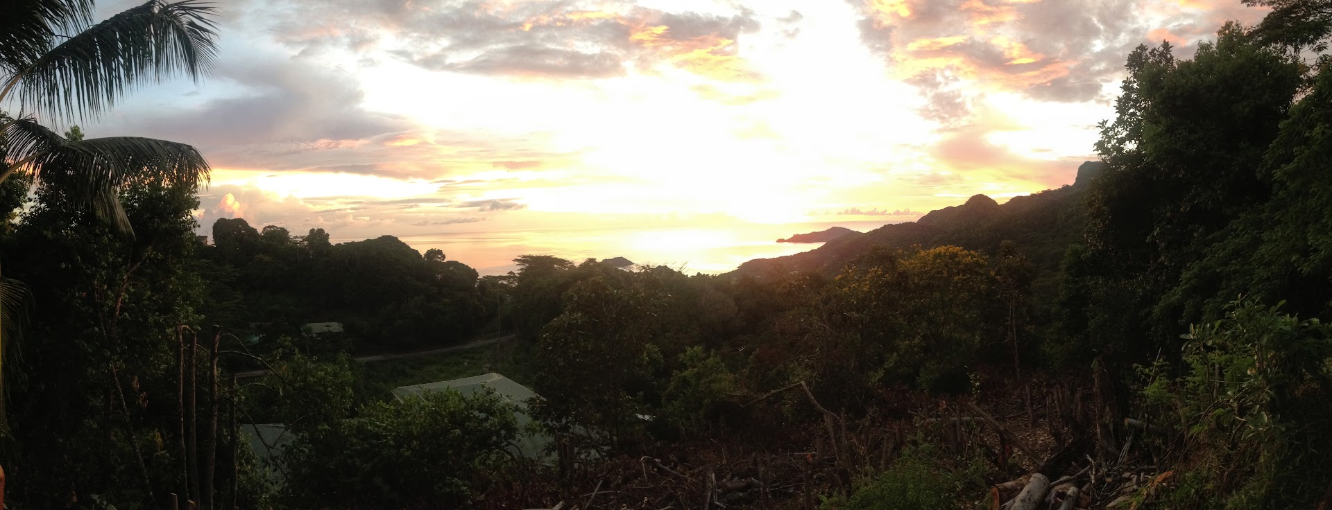 Sunset panorama from the property