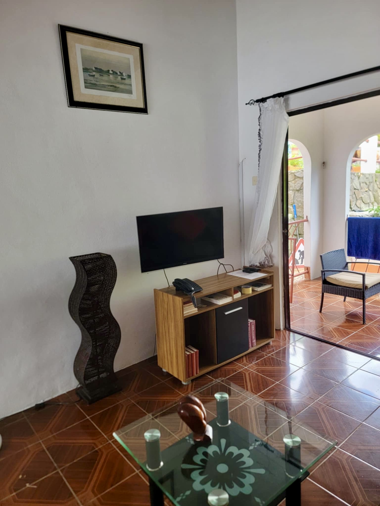 Villa living room with terrace access